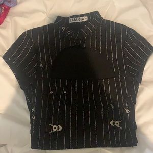 COPY - I.AM.GIA. FRAN PINSTRIPE CROP TOP